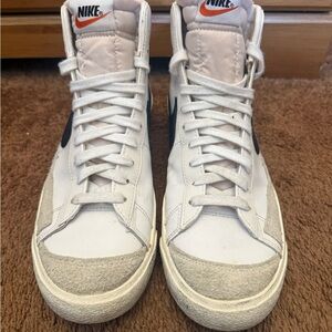 Nike Blazers White and Cream High-Top Sneakers